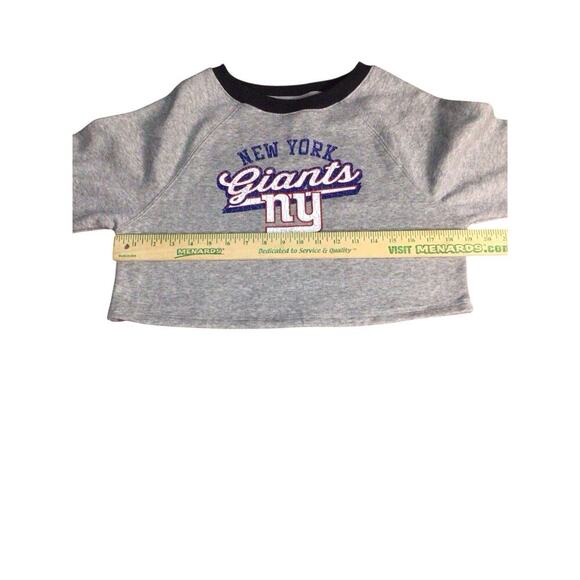 Girls New York Giants Pullover Cropped Gray Sweatshirt Team Apparel Small Size 6 - Picture 6 of 8